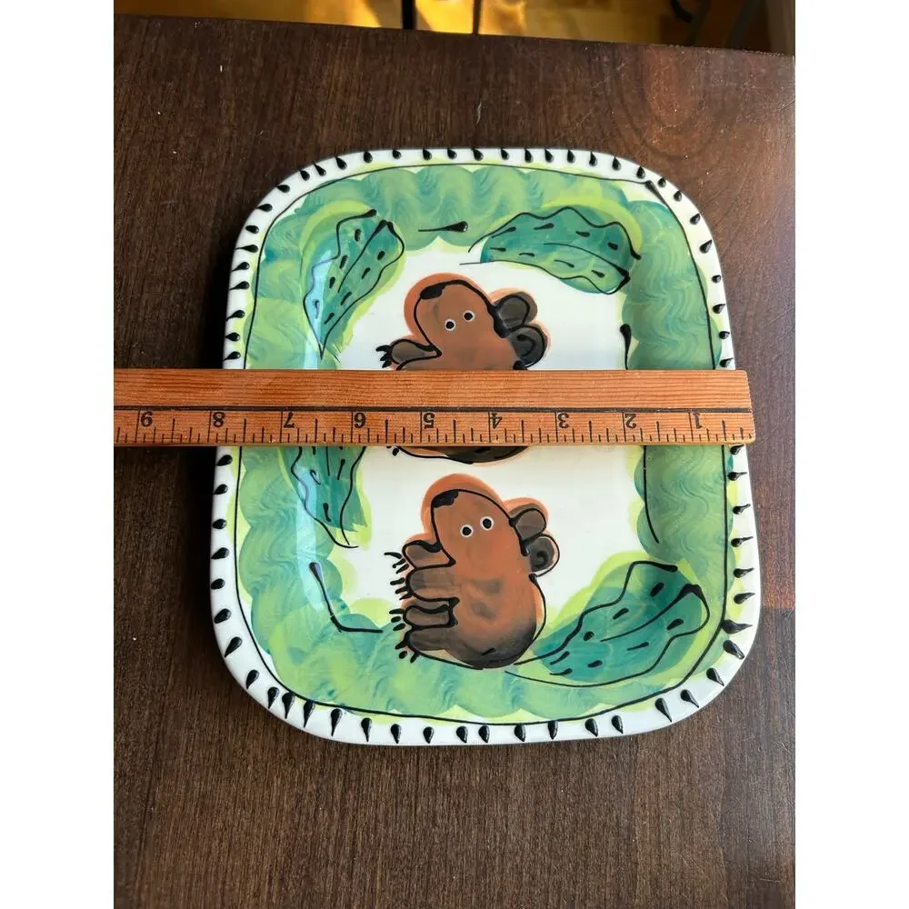 DEBRA CHERNIAWSKY CERAMIC PLATES TRAYS MOOSE BEARS POTTERY 1996 TABLE ARTS